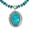 Turquoise Sterling Silver Navajo Pendant Bead Necklace X10640